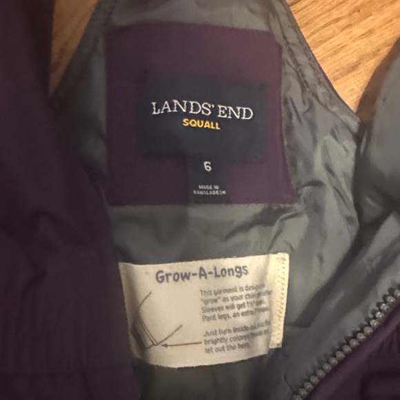 Lands' End Deep Purple Squall Snow Bib - Picture 2 of 3